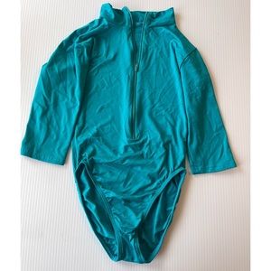 Zipper front teal Motionwear leotard